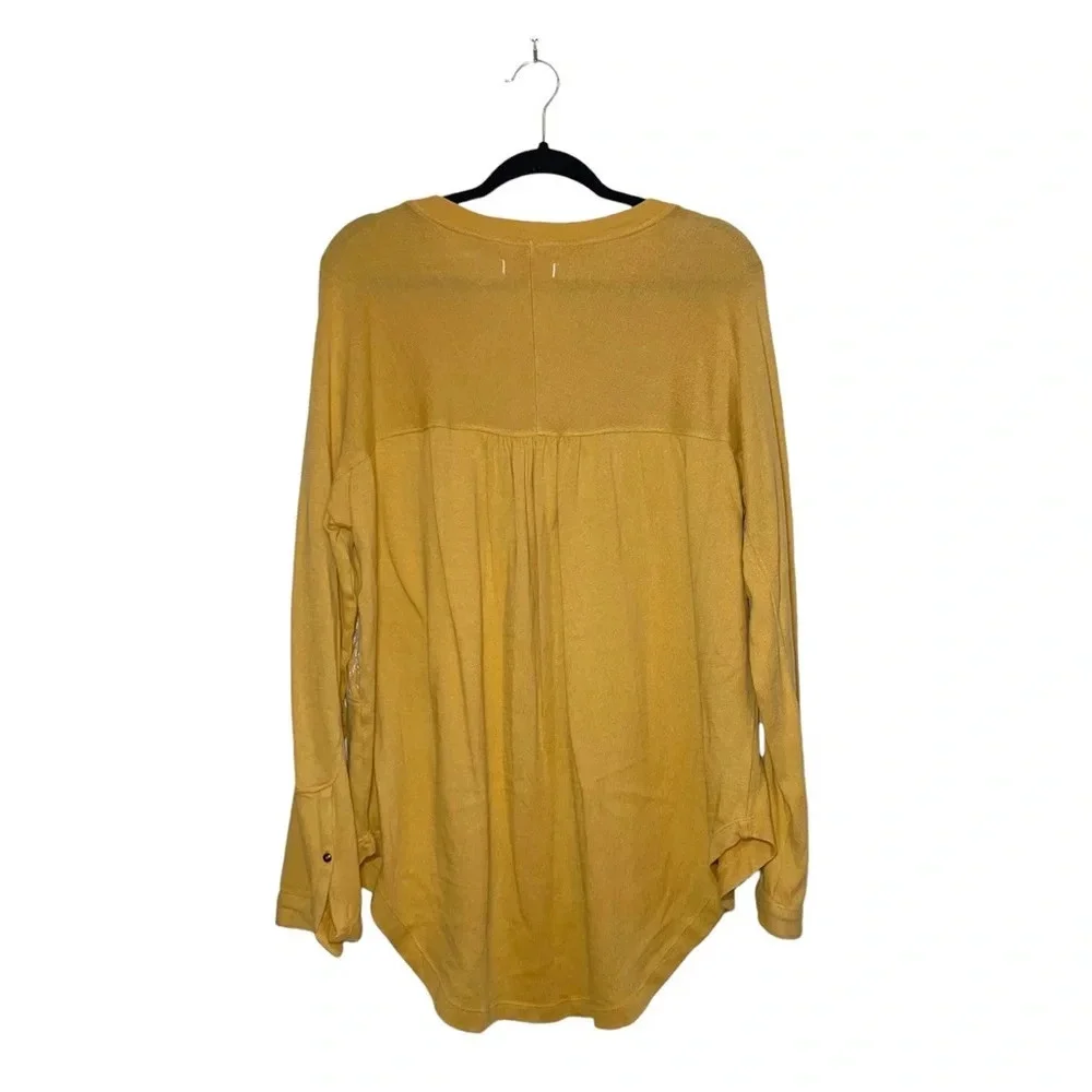 We The Free FP Yellow & White Embroidered Oversized Sweatshirt Xsmall Women’s